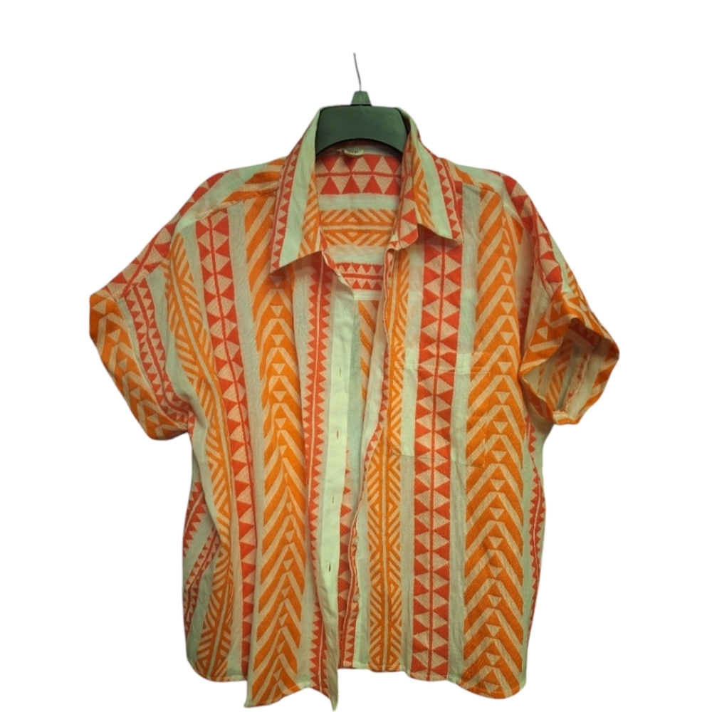 Neon button down shirt